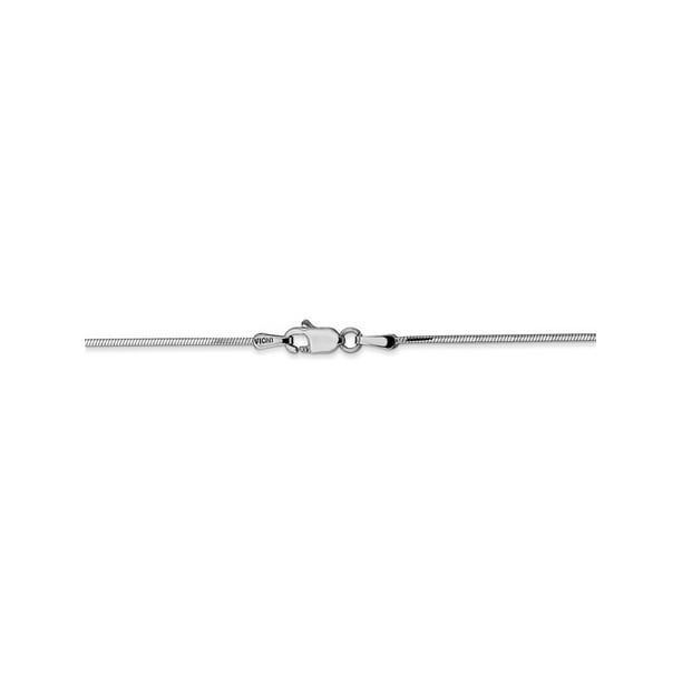 Solid 14k White Gold .80mm Round Snake Anklet Bracelet Solid 14k White Gold .80mm Round Snake Anklet Bracelet